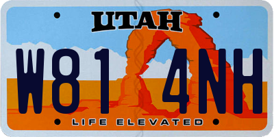 UT license plate W814NH