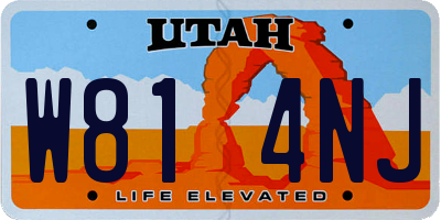 UT license plate W814NJ
