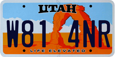 UT license plate W814NR