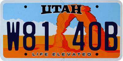 UT license plate W814OB