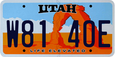 UT license plate W814OE