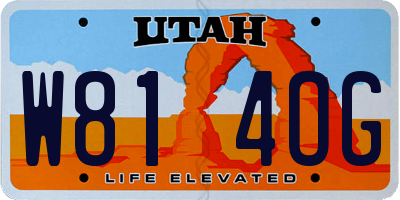 UT license plate W814OG
