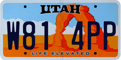 UT license plate W814PP