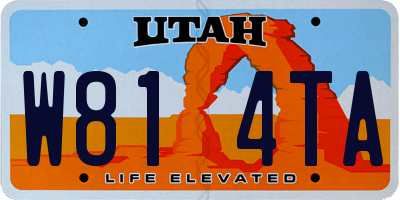 UT license plate W814TA