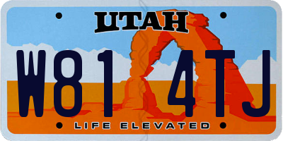UT license plate W814TJ