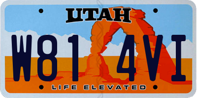 UT license plate W814VI