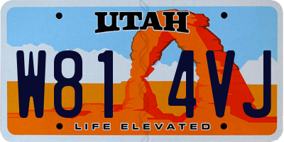 UT license plate W814VJ