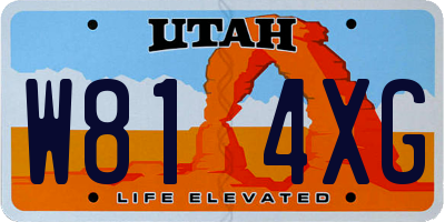 UT license plate W814XG