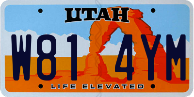 UT license plate W814YM