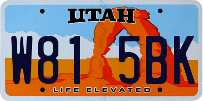 UT license plate W815BK
