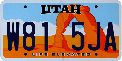 UT license plate W815JA