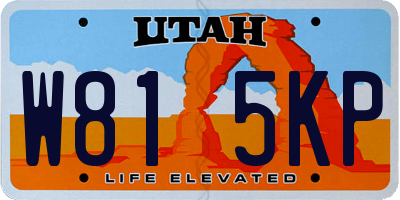 UT license plate W815KP