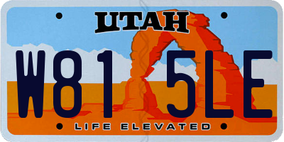 UT license plate W815LE