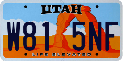 UT license plate W815NF