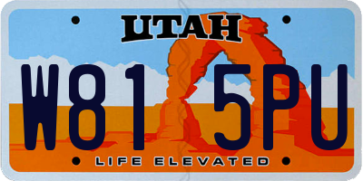 UT license plate W815PU