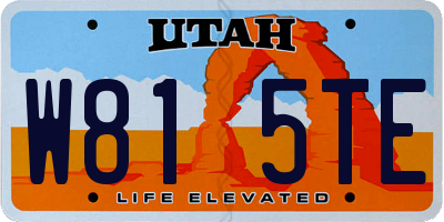UT license plate W815TE