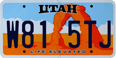 UT license plate W815TJ
