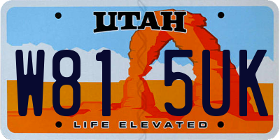 UT license plate W815UK
