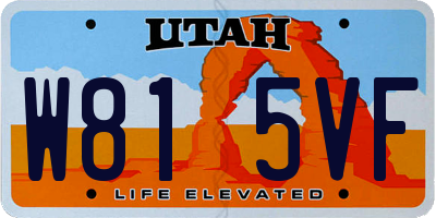 UT license plate W815VF