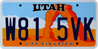 UT license plate W815VK