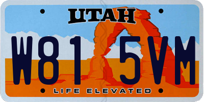 UT license plate W815VM