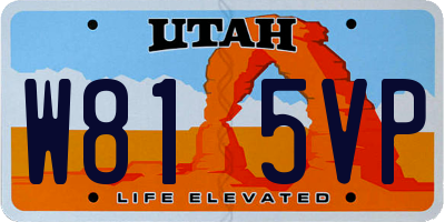 UT license plate W815VP