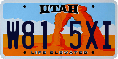 UT license plate W815XI