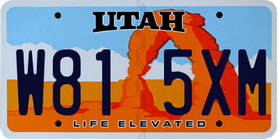 UT license plate W815XM