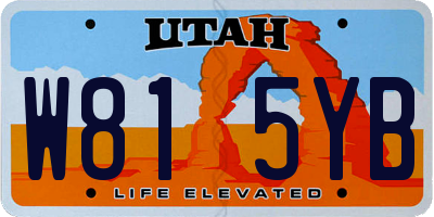 UT license plate W815YB