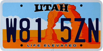 UT license plate W815ZN