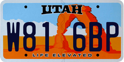 UT license plate W816BP