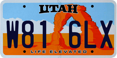 UT license plate W816LX