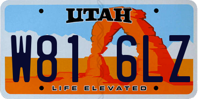 UT license plate W816LZ