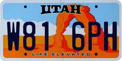UT license plate W816PH