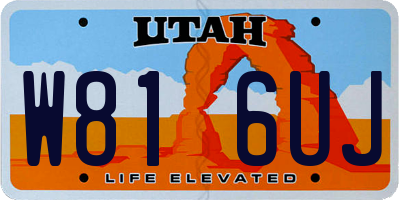 UT license plate W816UJ