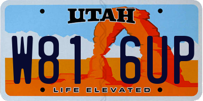 UT license plate W816UP