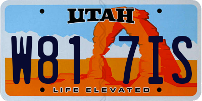 UT license plate W817IS