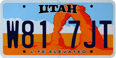 UT license plate W817JT