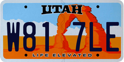 UT license plate W817LE