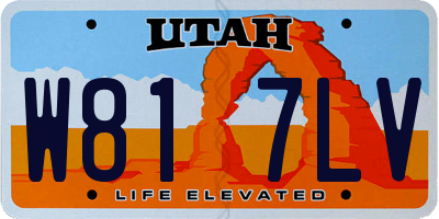 UT license plate W817LV