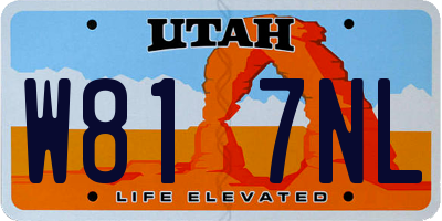 UT license plate W817NL