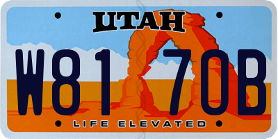 UT license plate W817OB