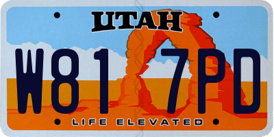 UT license plate W817PD