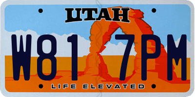 UT license plate W817PM