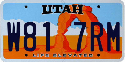 UT license plate W817RM