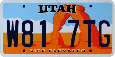 UT license plate W817TG