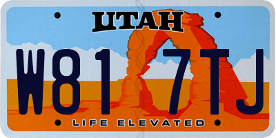 UT license plate W817TJ