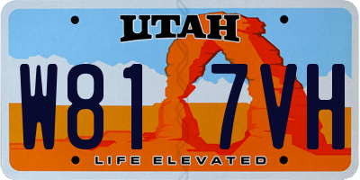 UT license plate W817VH