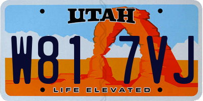 UT license plate W817VJ