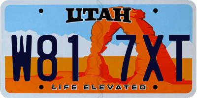 UT license plate W817XT